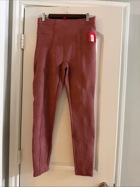 SPANX Suede Leggings in Dusty Rose